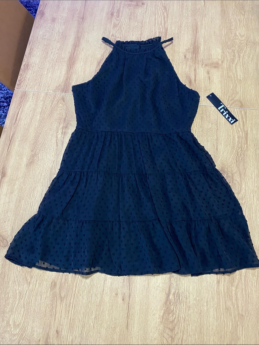 Trixxi Black Halter Neck Tiered Girls' Dress